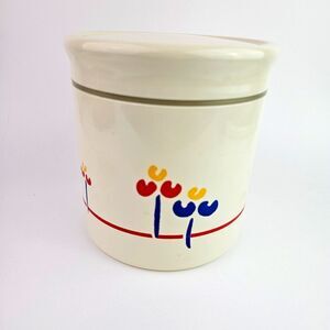 Vintage 70 s Riva Designs Tulips Canister Made in Japan Melamine Plastic 6.50 in